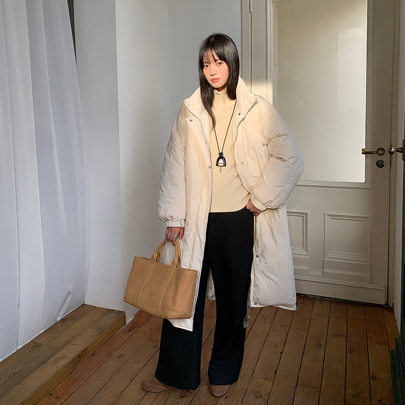 Yifu [Clearance No Returns] Women's Mid-Length Hooded Loose down Jacket Winter Coat 22998
