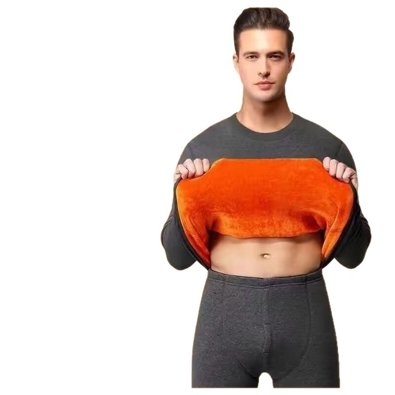 La fuente del fabricante de la ropa interior térmica gruesa de invierno, traje de terciopelo para hombres, ropa de otoño para hombres, pantalones largos, protección contra el frío para personas de mediana edad y ancianos