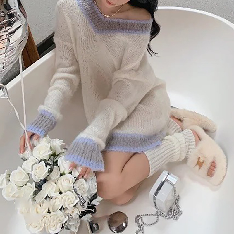 [Madela Autumn] Heating and Somatosensory 50 Mohair 25 Wool Feeling Large Sweater