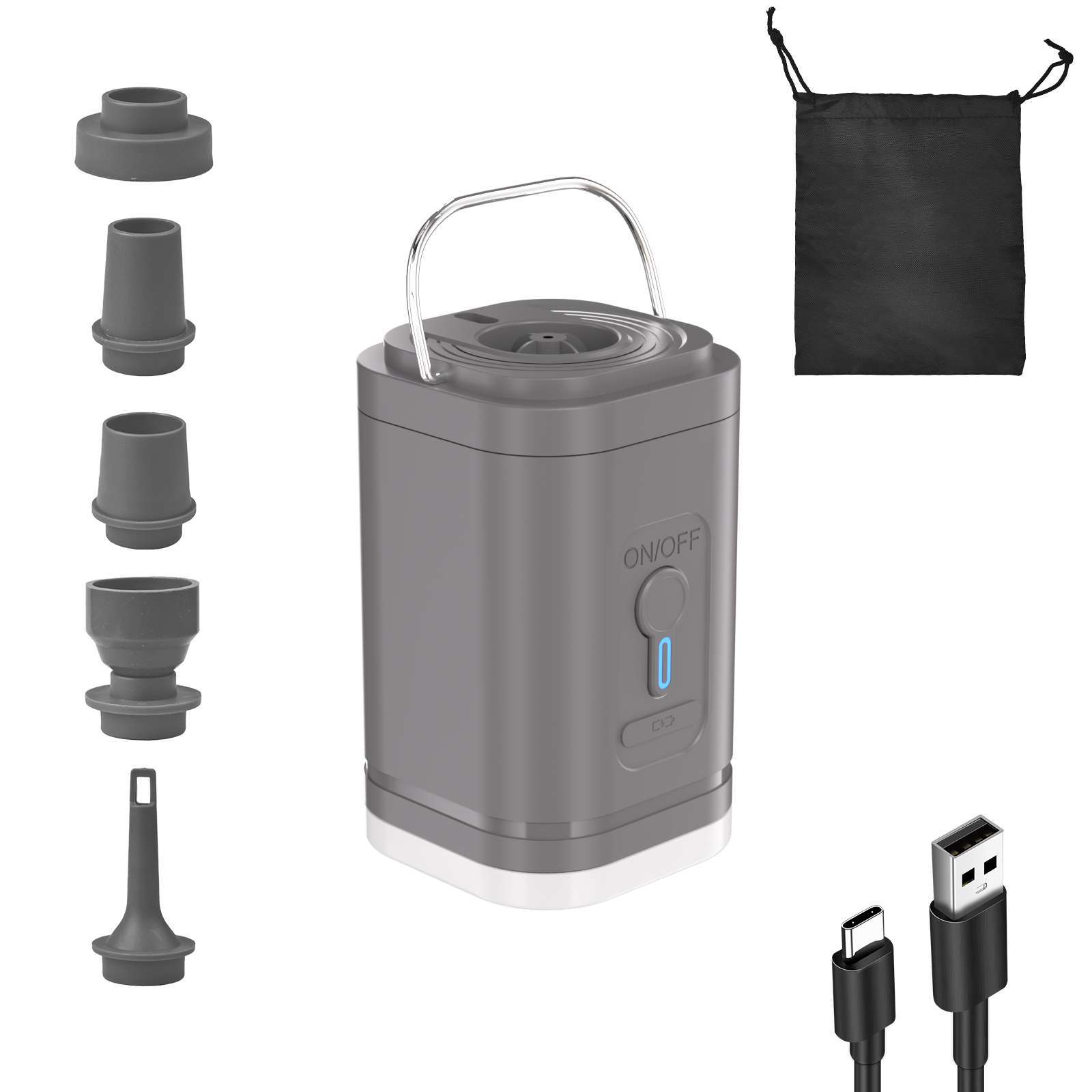 迷你便携户外充气泵USB锂电充电款旅行充气床垫蓄电泵游泳圈充气