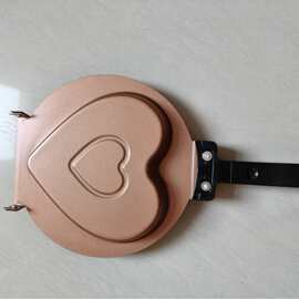TV新品 pancake bonanza copper不沾煎锅双面锅爱心 金色折叠煎锅