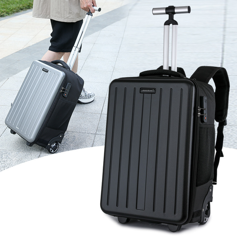 2025 New Fashion Large-Capacity Hard Shell Business Trolley Travel Boarding Suitcase Shoulder Trolley Backpack for Men and Women