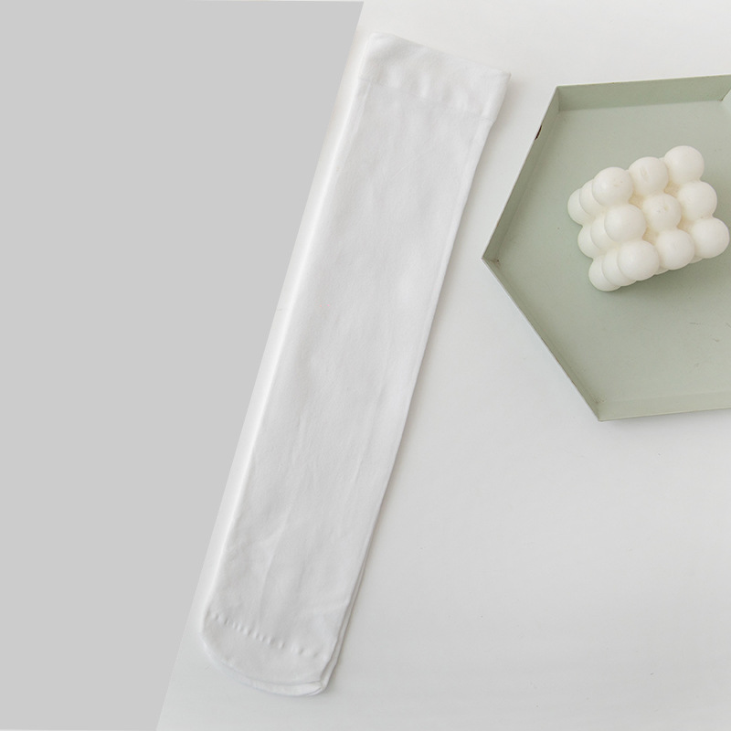 Calcetines finos hasta la pantorrilla, calcetines por encima de la rodilla, calcetines de compresión adelgazantes, calcetines largos hasta la pantorrilla de terciopelo de color sólido estilo JK, calcetines holgados.