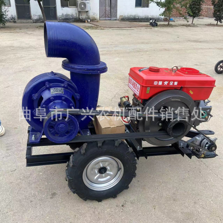 农用大流量柴油拖车混流泵10寸口径排污泵城镇救援780方上水量