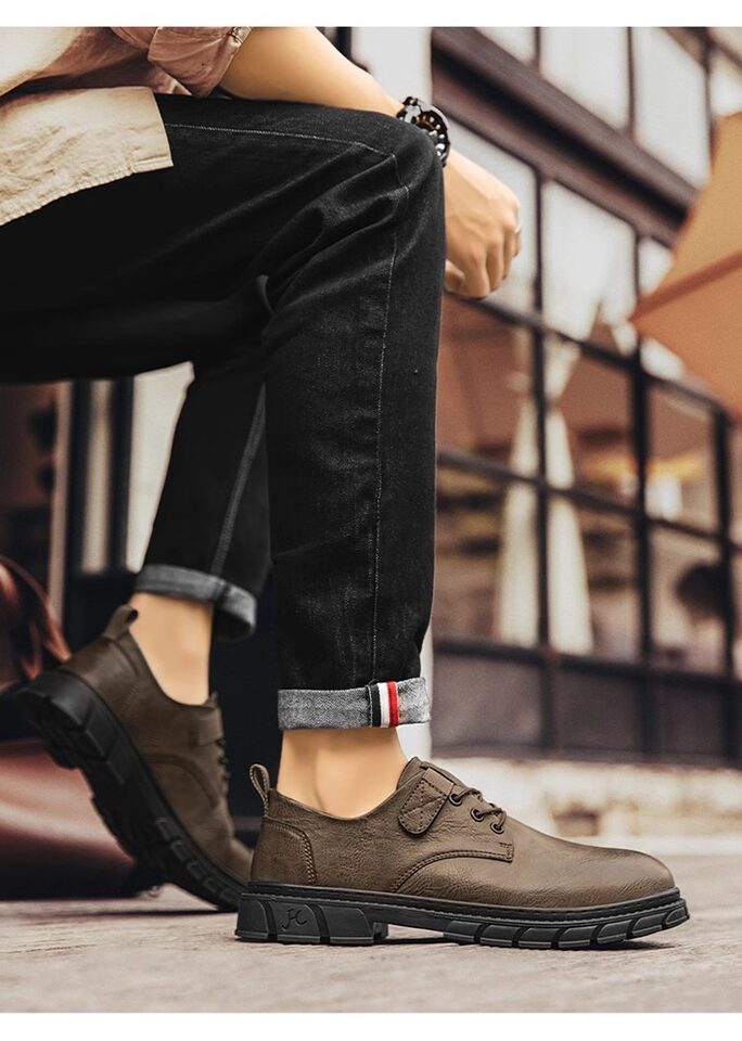 Giày da nam công sở đế dày cổ thấp gót 1–3 cm, kiểu dáng thanh lịch dễ phối đồ, size lớn — Màu nâu, Màu đen chi tiết 14