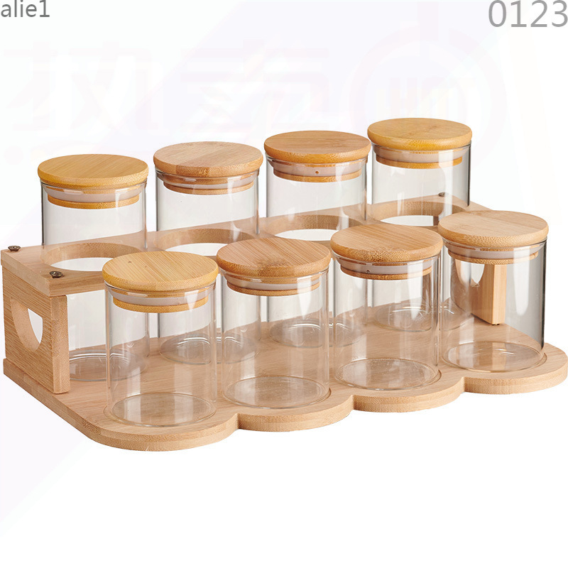 Caja de almacenamiento de especias Botella de condimentos de vidrio conjunto de combinación de cocina casera de pimienta frasco de sellado frasco condimento nuevo