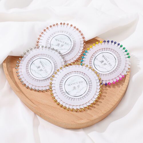 Cross-border nickel-plated, colorful fixed accessories: pearlescent pin for clothing, positioning pin, safety pins, bouquet decoration pins, and accessory needles