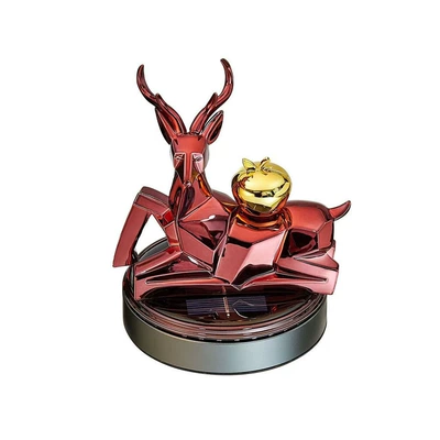 Car aromatherapy safe journey creative deer car ornaments center console solar car perfume ornaments (Perfplant seat) - red
