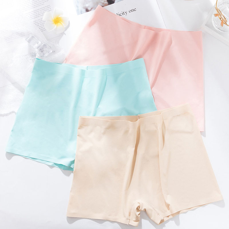 Summer ice silk seamless bottoming anti-exposure pants women's summer chic tight non-curling Ice Silk insurance shorts Summer ice silk seamless bottoming anti-exposure pants women's summer chic tight non-curling Ice Silk insurance shorts