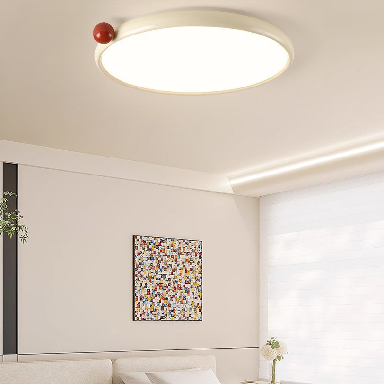 Luz de techo de aire de crema roja roja francesa simple lámpara de sala de estar lámpara de habitación lámpara de dormitorio principal lámpara de protección de ojos de espectro completo lámpara de comedor