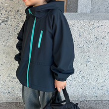 25新款秋冬童装鸟牌同款功能面料加绒防水防风外套软壳冲锋衣外套