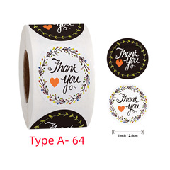 International foreign trade roll wholesale flowers heart-shaped Thank you baking wedding decoration sticker
