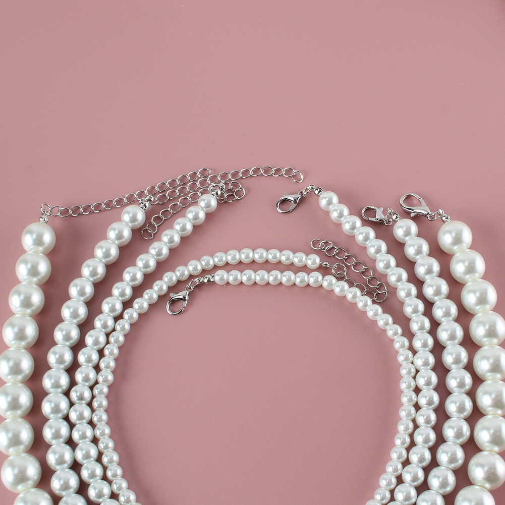 fashion simple pearl chain necklace wholesale nihaojewelry