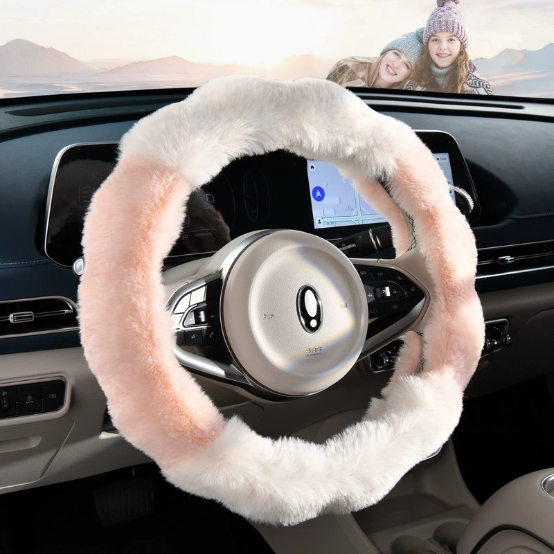 Трансграничная оптовая плюшевая пуховая пуховая цветовая рулевое колесо чехол для зимнего боевого цвета утолщение