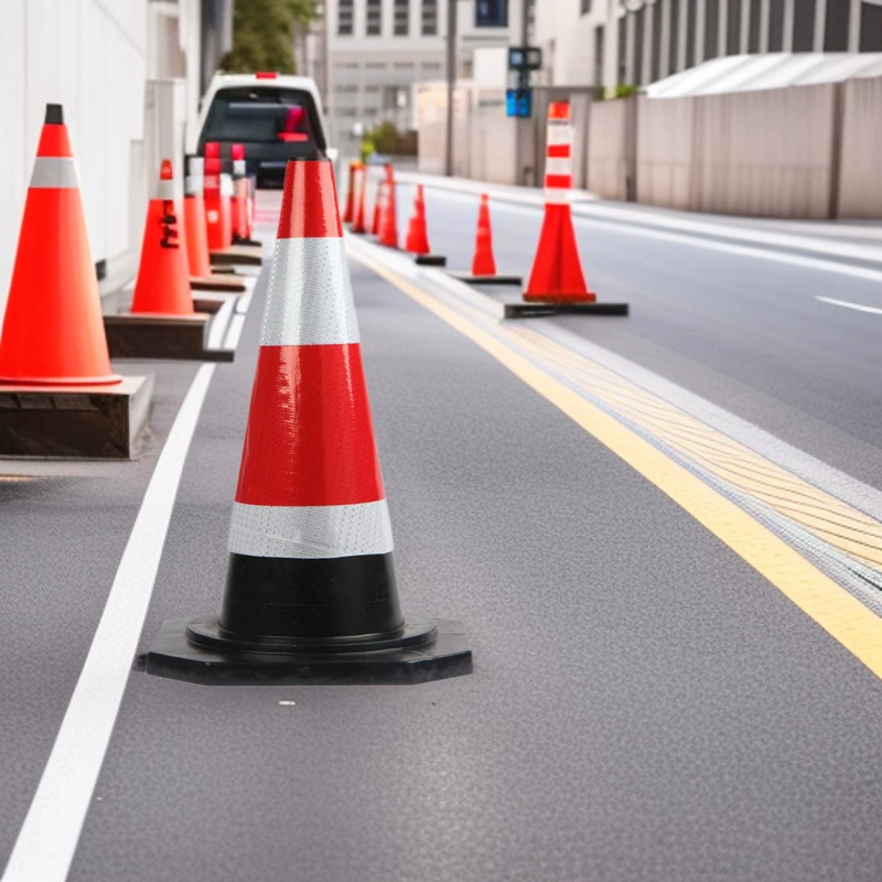 Оптовая продажа от производителя, 70 см, ПВХ, дорожный конус с черным дном, светоотражающий конус, светоотражающий конус для предупреждения о дорожном движении, резиновый дорожный конус, конус для мороженого