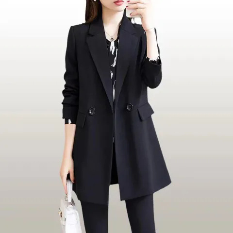 Loose Casual Black Top, Small Blazer, Feminine Korean Style Ins Spring and Autumn Jacket, New Mid-Length Suit Loose Casual Black Top, Small Blazer, Feminine Korean Style Ins Spring and Autumn Jacket, New Mid-Length Suit