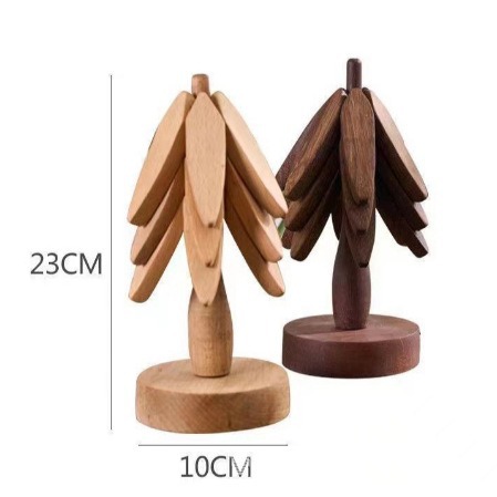 Posavasos de aislamiento térmico de madera, tapetes para tazones, tapetes de aislamiento térmico de forma creativa, posavasos de madera para un árbol, tapetes de mesa de madera maciza