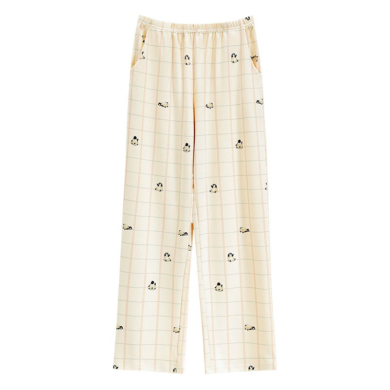 Женская Пижама весна-осень, хлопковые длинные брюки, Повседневная Свободная модная верхняя одежда, домашние брюки, домашний хлопок, лето