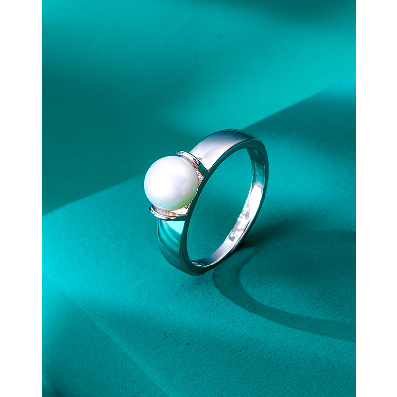 S925 plata esterlina anillo de perlas de agua dulce de las mujeres Luz de lujo moda nicho diseño sentido Otoño e Invierno anillo ajustable dedo índice pulsera
