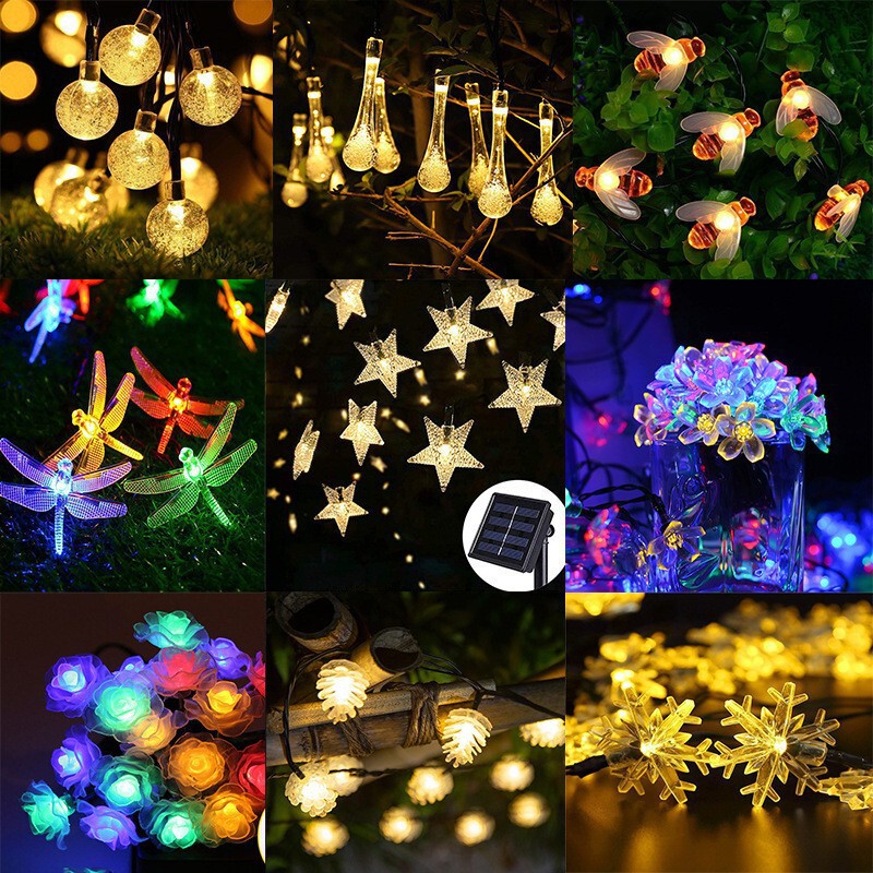 New led solar bubble ball lights string cherry blossom lights string outdoor camping garden water drop lights string decorative lights New led solar bubble ball lights string cherry blossom lights string outdoor camping garden water drop lights string decorative lights