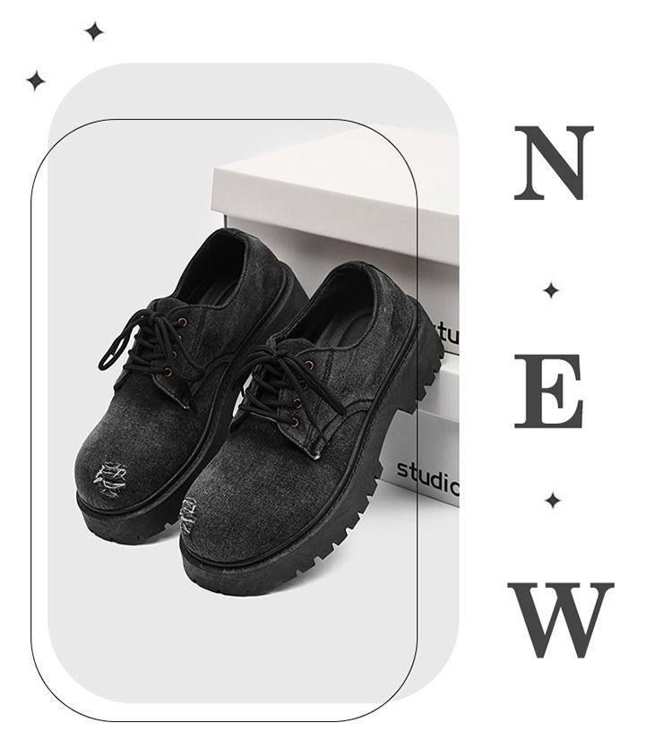 Chaussures de travail tendance et polyvalentes, collection printemps-automne 2025 de ShoeVault : Derby à semelle épaisse antidérapante et résistante à l'usure._voghion.com