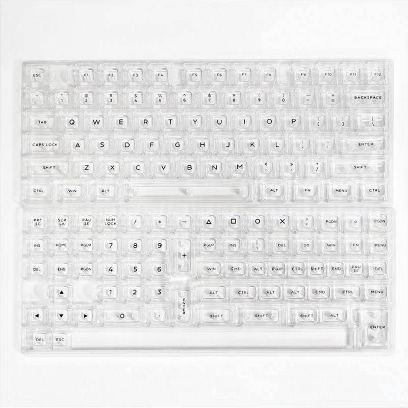 全透明水晶键帽 DIY客制化机械键盘通用键帽132键大全套 透明键帽|undefined