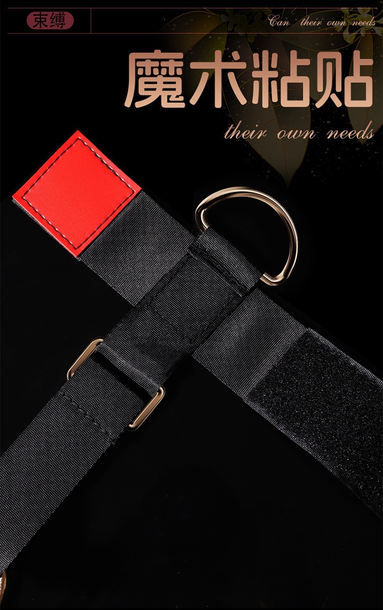 Bed Restraint Set with Alloy Clips, Black Polyester Bondage Kit for Couples — detail image 10