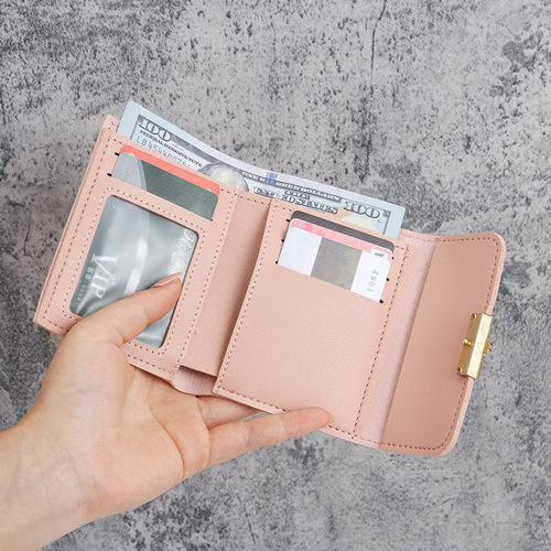  New Small Wallet Women's Short Korean Style Trendy Folding Personalized Student Cute Mini Fashion Coin Purse Wallet