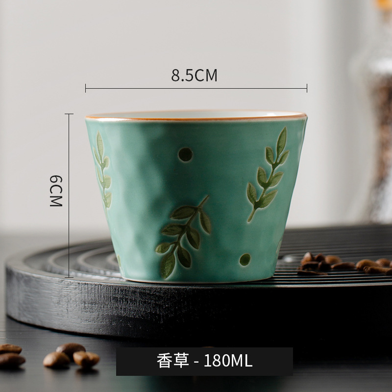 Taza de cerámica japonesa pintada a mano Taza de pudín de helado Taza de mano de alto valor y hermosa Taza de té Taza individual Taza del propietario