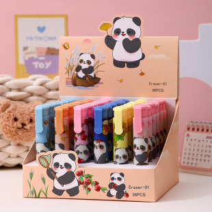 Cute Panda Eraser Cartoon Shape Press Eraser Primary School Kindergarten Prizes Gift Creative Stationery