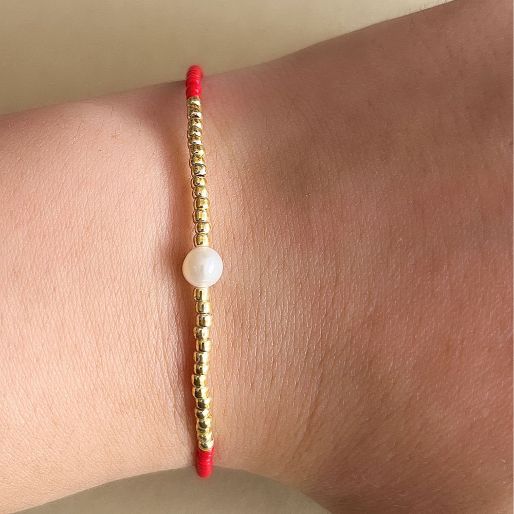Beaded, soft clay Material Simple Style Geometric Beaded Soft Clay Beaded Chain Beaded Bracelets Wholesale
