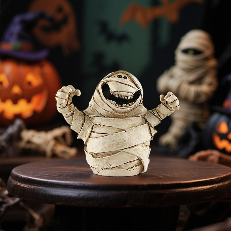  New Pumpkin Head Ghost Halloween Scene Decoration Trendy Resin Ornaments Desktop Decorations Small Ornaments