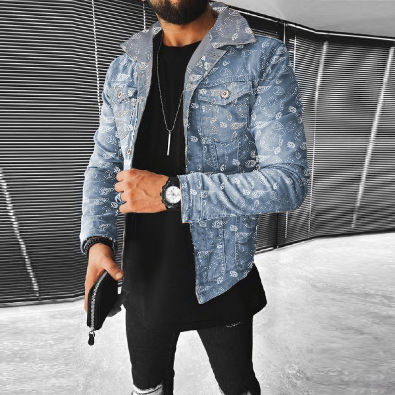 Giacca di jeans da uomo slim fit invernale stile baseball moda_voghion.com