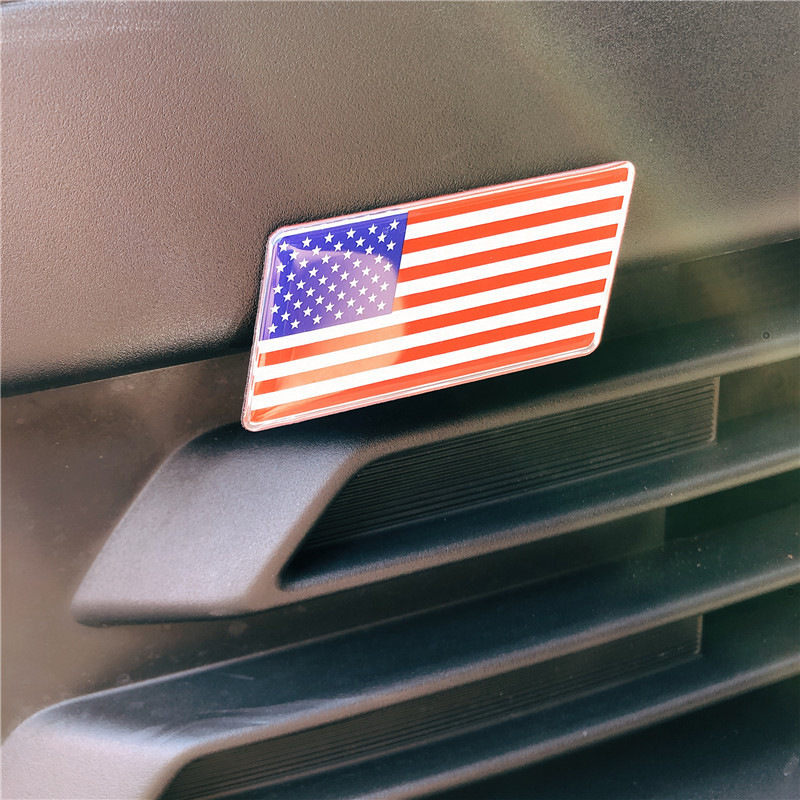 German, American, British, French Flags, Korean, Italian, Spanish, Russian Grille Center Logo