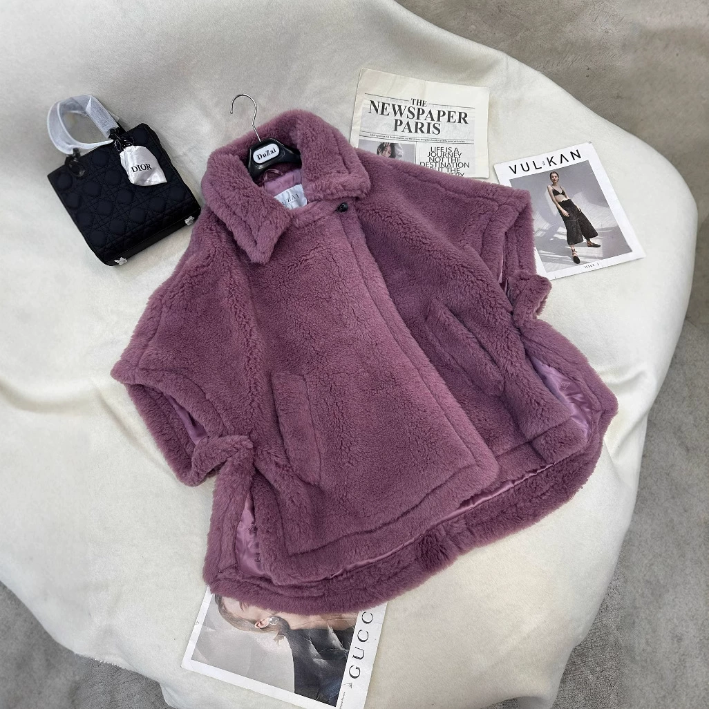 Шерстяной жилет-накидка в корейском стиле из верблюжьей шерсти, утолщенный, новинка 2025 года, зимнее пальто для женщин