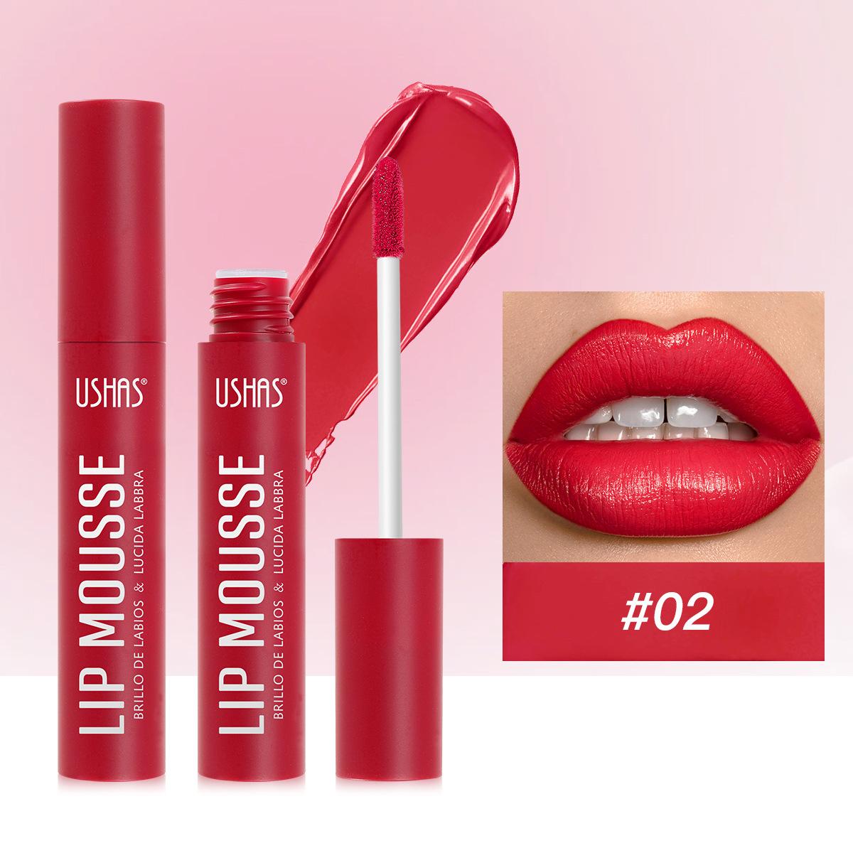 USHAS transfronterizo europeo y americano ahora mate de larga duración impermeable fino flash Amazon venta caliente esmalte de labios UC033A B