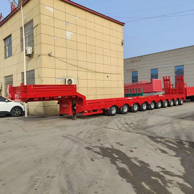 17.6m Axle Pull-Out 8m Lowbed Semi-Trailer Multi-Axle Heavy-Duty Lowbed Trailer Axle Line Large Item Transport Trailer (Ağır yük qoşquları)