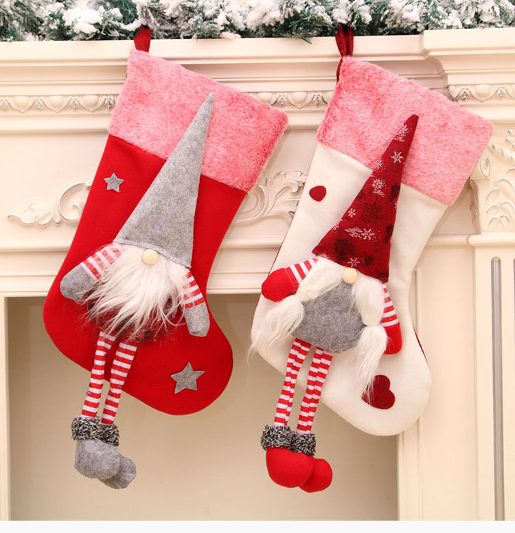 Cartoon Legs Plush Faceless Old Man Christmas Socks Wholesale Nihaojewelry display picture 1