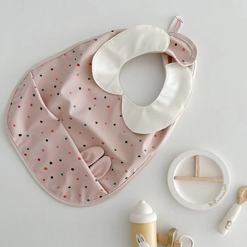 Julymoly Korean style baby bib waterproof bib baby bib doll collar eating anti-dirty children bib