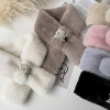 Fur imitation scarf Autumn and winter Korean Edition Versatile Pearl clasp overlapping thickening keep warm Rabbit hair Collar Plush