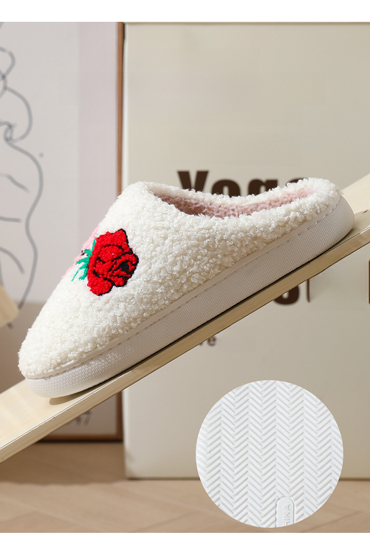 Pantofole di cotone con faccina sorridente, caldo inverno, grande amore, all'ingrosso, per donna, per interni, in peluche, calde, per la casa_voghion.com