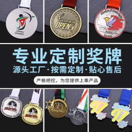 锌合金烤漆奖牌定制运动纪念奖牌定做城市户外马拉松奖牌定制