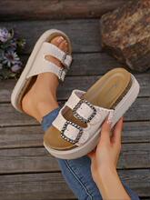 Q 34727 Thick Sole Rhinestone Sandals ���ˮ������ �羳