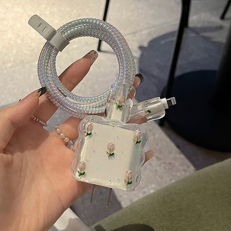 Para Apple 14 línea de datos cubierta protectora iPhone13 cargador cabezal 12promax bobinado estuche para iPad