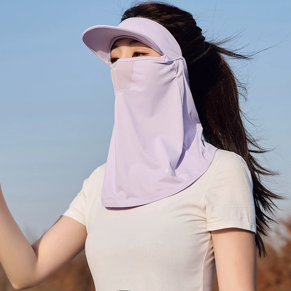 Women's Hat Brim Mask-Purple