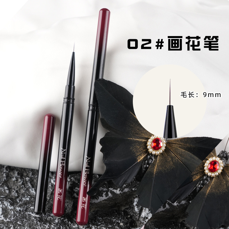 跨境金属杆美甲笔刷套装全套方圆光疗笔彩绘笔功能扫扫笔美甲工具|undefined