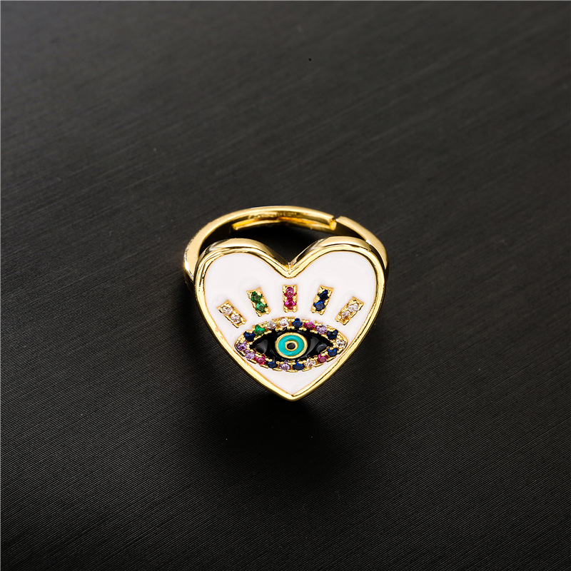 wholesale fashion drip oil eye opening copper plated ring Nihaojewelry