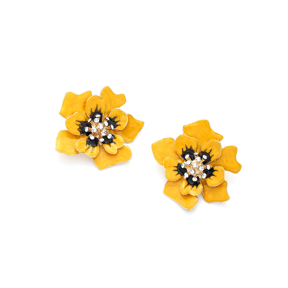 1 Pair Pastoral Flower Enamel Alloy Ear Studs display picture 2