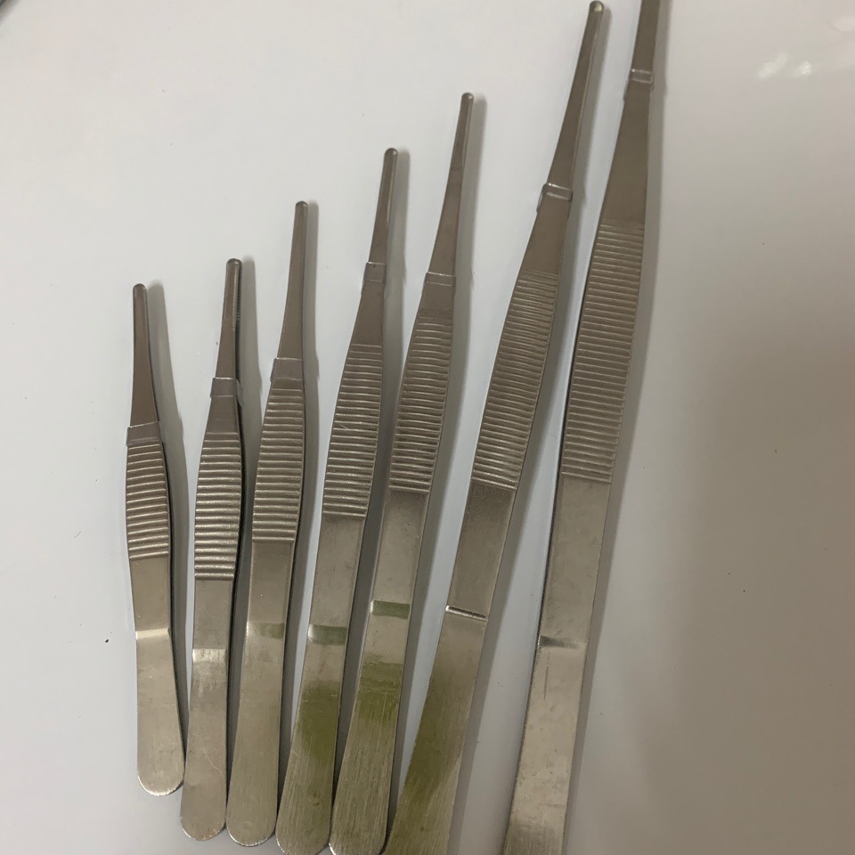 厂家加厚型防碘伏敷料镊子125-300mm304不锈钢园艺镊子造景夹子