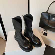 zijin家~品质系列~旅游搭子~柔软好穿圆头V口褶皱时装短靴四季款~